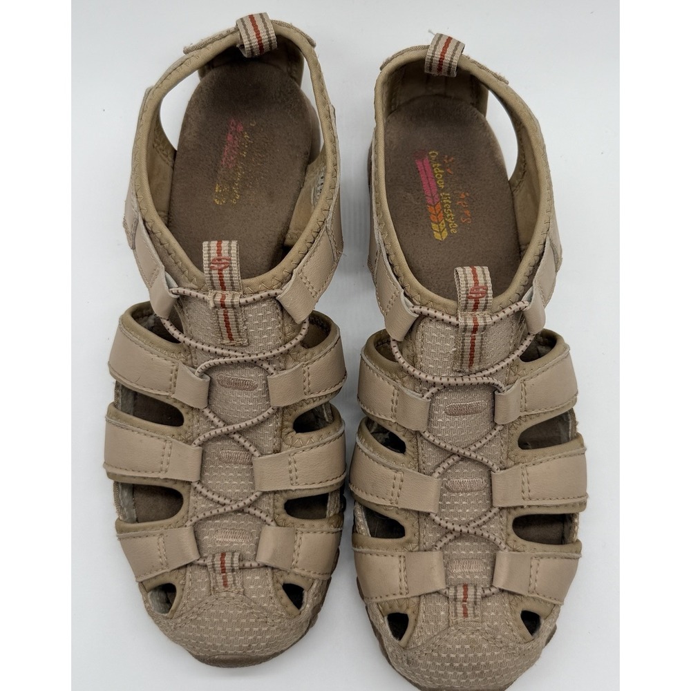 Skechers Sandals Women's Sz 9 Tan Bikers Excursion Fisherman Hiking